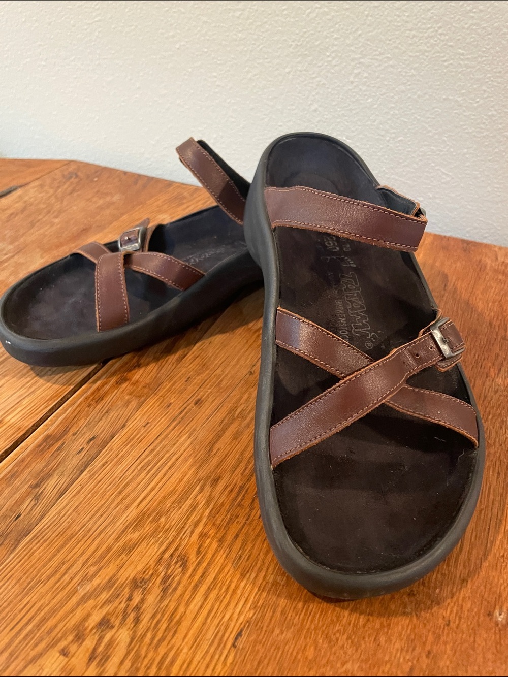 Tatami by Birkenstock Adana Sandals – Brown Leather Multi-Strap – EU 40